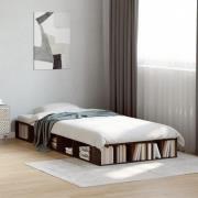 vidaXL Sängram brun ek 90x200 cm konstruerad trä