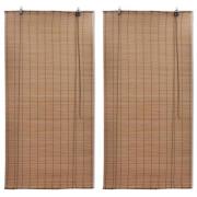 vidaXL Rullgardin bambu 2 st 150 x 220 cm brun