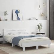 vidaXL Sängram med LEDs utan madrass vit 120x200 cm
