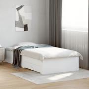 vidaXL Sängram med lådor vit 90x190 cm konstruerad trä