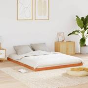 vidaXL Sängram vaxad brun 160x200 cm massiv furu