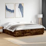 vidaXL Sängram rökfärgad ek 200x200 cm konstruerad trä