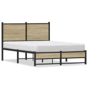 vidaXL Sängram utan madrass metall sonoma-ek 120x200 cm