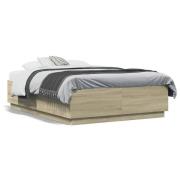 vidaXL Sängram sonoma-ek 140x190 cm konstruerat trä