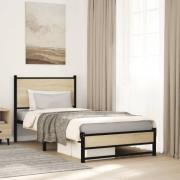 vidaXL Sängram utan madrass metall sonoma-ek 80x200 cm