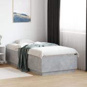 vidaXL Sängram betonggrå 75x190 cm konstruerad trä
