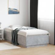 vidaXL Sängram betonggrå 90x190 cm konstruerad trä