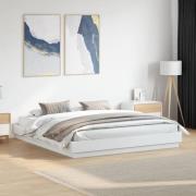 vidaXL Sängram vit 200x200 cm konstruerat trä