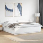 vidaXL Sängram vit 200x200 cm konstruerat trä