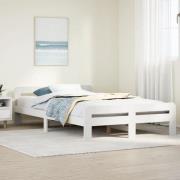 vidaXL Sängram utan madrass vit 120x190 cm massiv furu