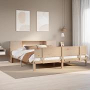 vidaXL Säng med bokhylla utan madrass 180x200cm massiv furu