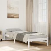 vidaXL Sängram utan madrass extra lång vit 80x220 cm massiv furu