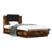 vidaXL Sängram med huvudgavel rökfärgad ek 75x190 cm konstruerat trä