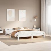 vidaXL Sängram utan madrass vit 200x200 cm massiv furu