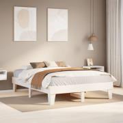vidaXL Sängram utan madrass vit 160x200 cm massiv furu