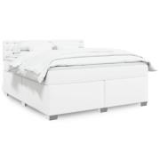 vidaXL Ramsäng med madrass vit 180x200 cm konstläder