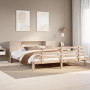 vidaXL Säng med bokhylla utan madrass 180x200cm massiv furu