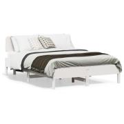 vidaXL Sängram utan madrass vit 120x190 cm massiv furu