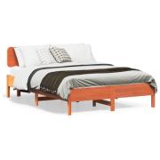 vidaXL Sängram utan madrass vaxbrun 120x190 cm massiv furu