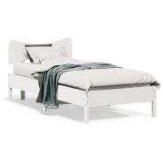 vidaXL Sängram utan madrass vit 75x190 cm massiv furu