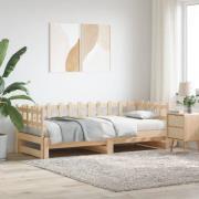 vidaXL Utdragbar dagbädd 2x(80x200) cm massiv furu