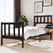 vidaXL Sängram massiv furu 75x190 cm svart