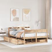 vidaXL Sängram utan madrass 160x200 cm massiv furu