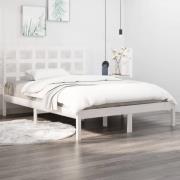vidaXL Sängram vit massivt trä 150x200 cm