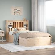 vidaXL Sängram utan madrass 135x190 cm massiv furu