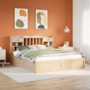 vidaXL Sängram utan madrass 200x200 cm massiv furu