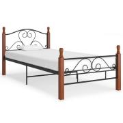 vidaXL Sängram utan madrass svart metall 90x200 cm