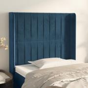 vidaXL Sänggavel med kanter mörkblå 83x16x118/128 cm sammet