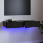 vidaXL TV-bänk med LED-belysning svart högglans 90x35x15,5 cm