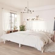 vidaXL Sängram vit massiv furu 200x200 cm
