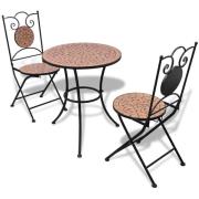 vidaXL Caféset 3 delar keramik terrakotta