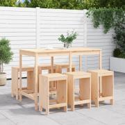 vidaXL Barmöbler för trädgården 7 delar massiv furu