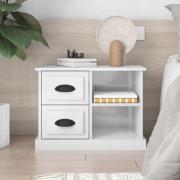vidaXL Sängbord vit högglans 60x35,5x45 cm
