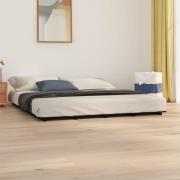 vidaXL Sängram svart 200x200 cm massiv furu