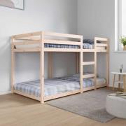 vidaXL Våningssäng utan madrass 90x190 cm massiv furu