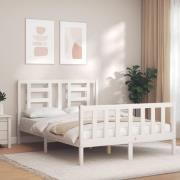 vidaXL Sängram utan madrass vit 140x200 cm massiv furu
