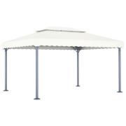 vidaXL Paviljong 400x300 cm gräddvit aluminium