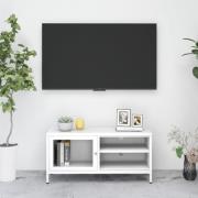 vidaXL TV-bänk vit 90x30x44 cm stål och glas