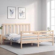vidaXL Sängram utan madrass 160x200 cm massiv furu