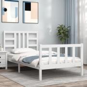 vidaXL Sängram utan madrass vit 100x200 cm massiv furu