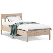 vidaXL Sängram utan madrass 90x190 cm massiv furu
