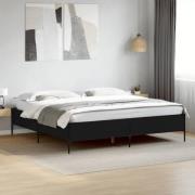 vidaXL Sängram svart 180x200 cm konstruerat trä och metall