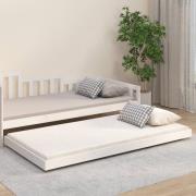vidaXL Sängram utan madrass vit 100x200 cm massiv furu