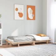 vidaXL Sängram utan madrass 100x200 cm massiv furu