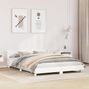 vidaXL Sängram utan madrass vit 160x200 cm massiv furu
