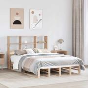 vidaXL Säng med bokhylla utan madrass 140x190 cm massiv trä